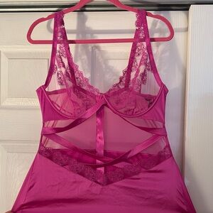 Victoria's Secret Magenta Lace Chemise